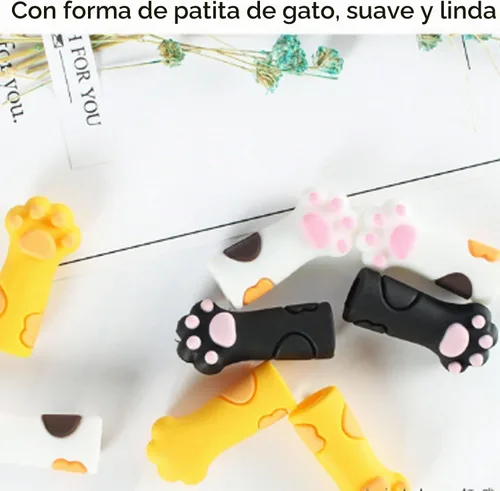 Vista 9 de 5 protectores de tijeras de cutícula, con forma de gato, silicona para recortar cutículas, funda protectora para uñas de los pies, pinzas