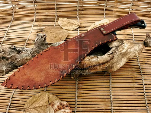 Vista 9 de HUNTEX - Cuchillo Kukri táctico zombi exclusivo de Damasco legendario Cuchillo Kukri táctico zombi de alta calidad 20 pulgadas de largo