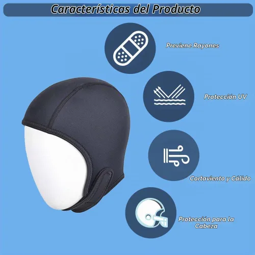 Vista 6 de LOOEEL Gorra de buceo de neopreno de 0.098 in, gorra de buceo, gorra térmica con correa para la barbilla, gorra resistente al viento para surf