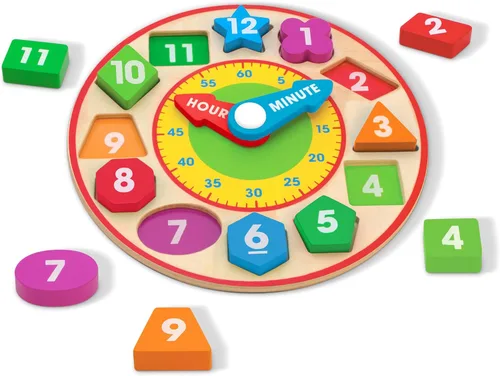 Vista 4 de melissa & doug reloj de clasificación de formas, Versión estándar, Multicolor