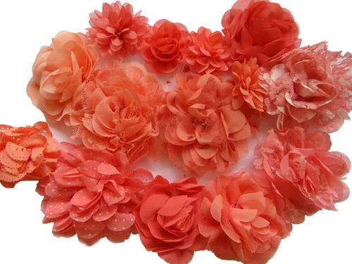 Vista 32 de YYCRAFT Paquete de 30 diademas de flores de gasa de 2 pulgadas, color rosa bebé