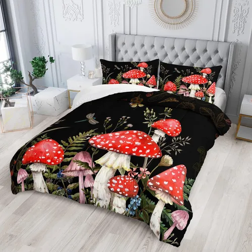 Vista 29 de Juego de edredón de mariposa tamaño individual para niñas, niños y adultos, juego de ropa de cama con patrón de flores de lavanda, juego de cama
