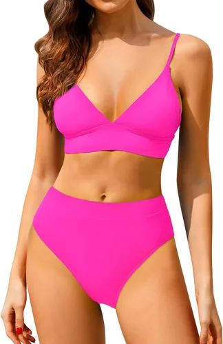 Vista 5 de Tempt Me Women High Waisted Bikini Set Two Piece Bathing Suits Triangle Swimsuit