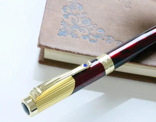 Vista 2 de Gullor Elegante pluma estilográfica de caligrafía Jinhao 9009 Claret & Dorado