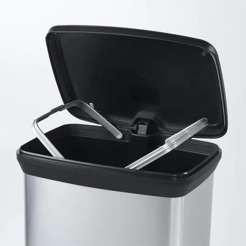 Vista 6 de Curver Tapa en acero inoxidable como acabado, reciclaje perfecto para uso doméstico en interiores para eliminación de basura, 50 litros, metálico