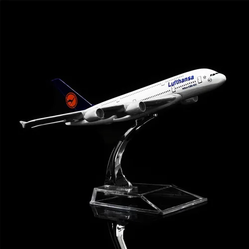Vista 6 de 24-Hours Alemania Deutsche Lufthansa AG A380 Modelo de aleación de metal sólido Aeronave