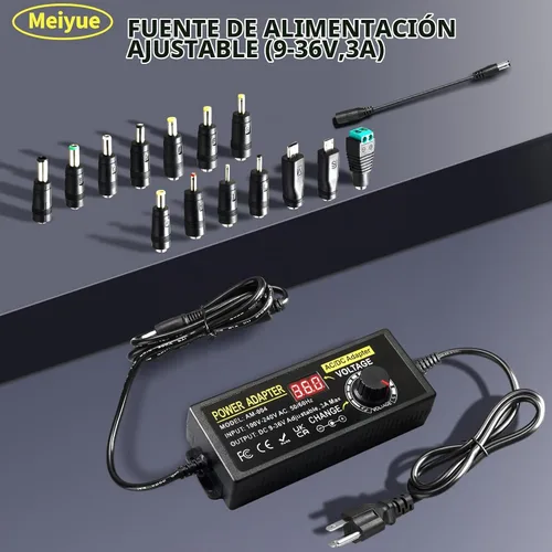 Vista 7 de Fuente de alimentación universal de 108 W, adaptador de conmutación de CC ajustable de 9 V ~ 36 V, convertidor de CA a CC de 100 V-240 V