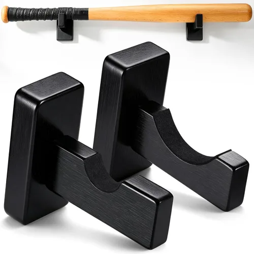 Vista 13 de 2 vitrinas para bates de béisbol, soporte resistente para bates de béisbol, soporte de exhibición de bates de béisbol, estante horizontal para bates