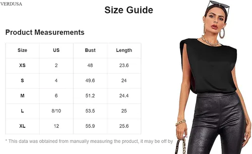 Vista 6 de Verdusa Camisetas de satén para mujer, estilo casual, sin mangas, con almohadilla de hombro