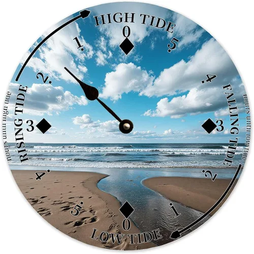Vista 11 de Tide Clock for Wall Myrtle Beach Time Coastal Clocks Beach Navy-3