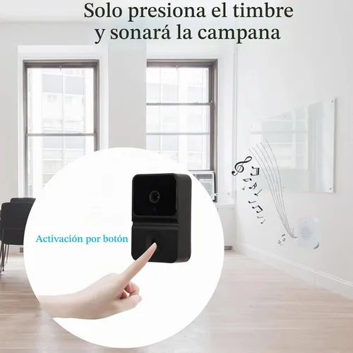 Vista 4 de Timbre de puerta con timbre de video con timbre, 1080P HD visión nocturna audio de 2 vías, lente gran angular, reproducción de almacenamiento