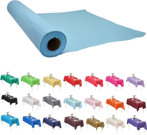 Vista 23 de Rollo de plástico para cubierta de mesa color verde manzana, 40 pulgadas x 100 pies, rollo de plástico resistente para cubierta de mesa de banquetes