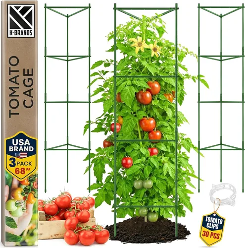 Vista 12 de Jaula de tomate – Estacas grandes de enrejado y estructuras de soporte para plantas para verduras y plantas trepadoras – Jaulas altas para tomate