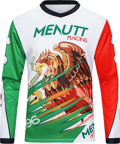 Vista 2 de Camiseta de manga larga para hombre de carreras todoterreno México, Jersey de bicicleta de montaña MTB, Camiseta de descenso y motocross