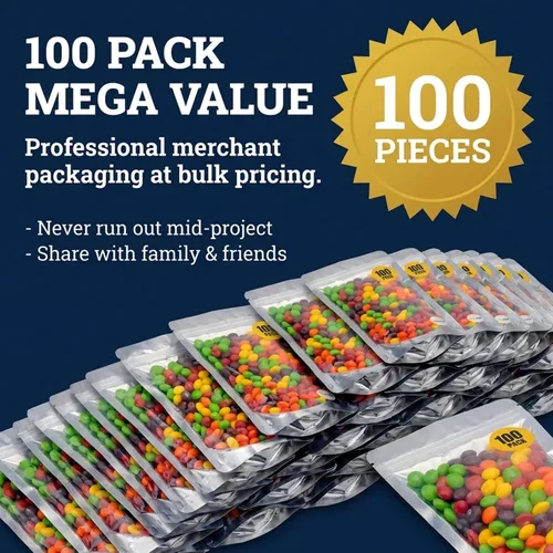 Vista 3 de Performore Bolsas de pie de 5 x 8 pulgadas, bolsas resellables con cierre hermético para almacenamiento de alimentos, bolsas de Mylar resistentes