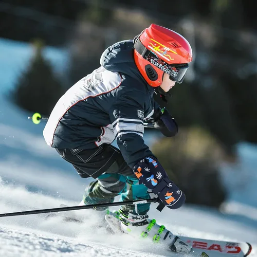 Vista 5 de Guantes de invierno impermeables para niños pequeños, guantes de esquí de vellón cálido para nieve, para bebé niño y niña, clima frío