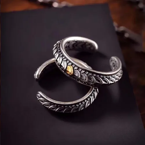 Vista 220 de Anillo de plata de ley 925, minimalista, ajustable, hecho a mano, para mujeres y niñas