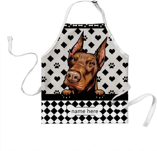 Vista 12 de Delantal de lunares de perro personalizado lindo perro salchicha, perro salchicha 3