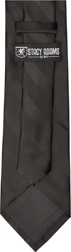Vista 26 de Stacy Adams Conjunto de corbata de rayas formales de tejido sólido para hombre