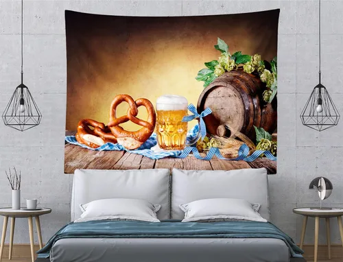 Vista 4 de BELECO Telón de fondo para el Oktoberfest, decoración de fiesta de cerveza bávara, barril de cerveza, temporada de cosecha de otoño, decoración