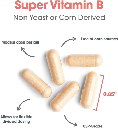 Vista 5 de Allergy Research Group ARG Super Vitamina B - Suplemento completo de vitamina B - Coenzima B2 y B6 para una biodisponibilidad mejorada - Apoyo al