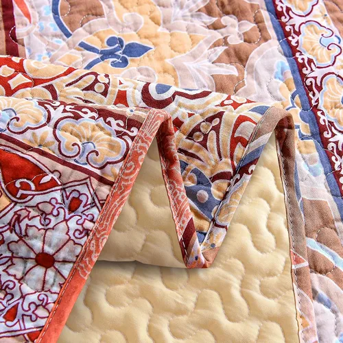 Vista 2 de Exclusivo Mezcla Manta acolchada reversible de 50 x 60 pulgadas - Manta de edredón de microfibra con patrón a rayas boho, reversible