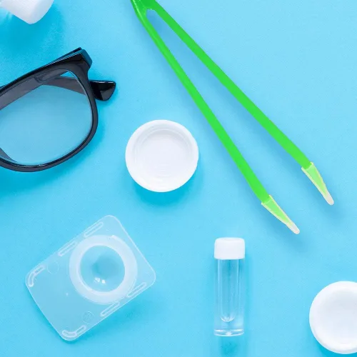 Vista 8 de Pinzas para quitar y insertar lentes de contacto suaves - Color verde para quitar e insertar lentes de contacto Verde con puntas de silicona suave