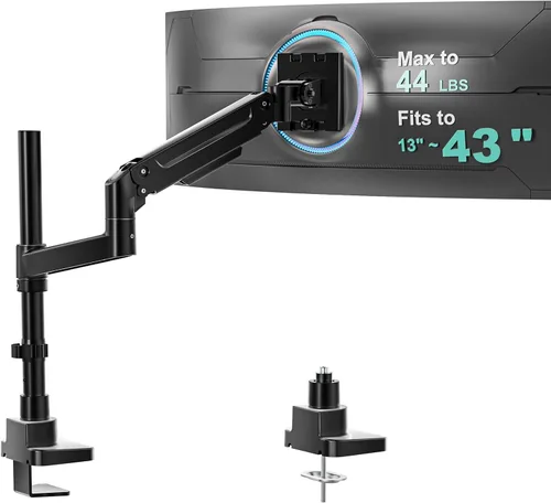 Vista 9 de WALI - Soporte de escritorio para monitor dual para pantallas de 17-32 pulgadas, brazos de monitor dual para 2 monitores, soporta hasta 19.8 lbs