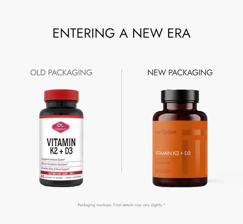 Vista 5 de Olympian Labs Vitamina K2 + D3, 60 porciones, apoya el sistema inmunológico, apoyo óseo y cardíaco, 60 cápsulas veganas