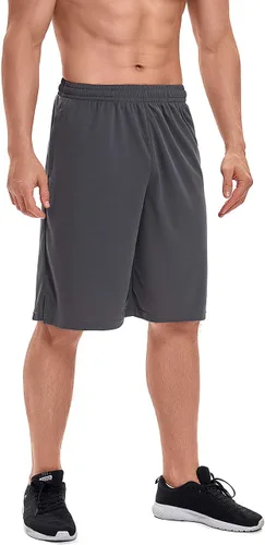 Vista 3 de DEVOROPA Men's Athletic Basketball Shorts Loose-Fit Performance Sports Workout Shorts Zipper Pockets