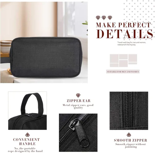 Vista 3 de Sweetude Neceser de 9 piezas para hombres y mujeres, resistente al agua, bolsa de afeitado plegable, bolsa de viaje para cosméticos, organizador