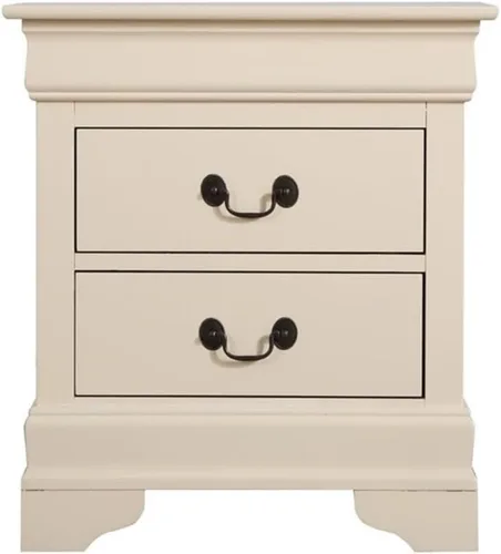 Vista 3 de Glory Furniture Louis Phillipe - Mesita de noche con 2 cajones, color beige