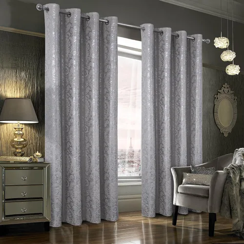 Vista 18 de always4u Cortinas de Terciopelo Acanalado Negro y Dorado con Estampado de Damasco en Lámina 100% Opacas de 84 Pulgadas de Largo, Cortinas de 2