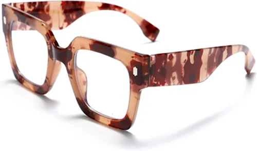 Vista 6 de Gafas de lectura cuadradas de gran tamaño con bloqueo de luz azul para mujer, elegantes lectores de computadora para mujer