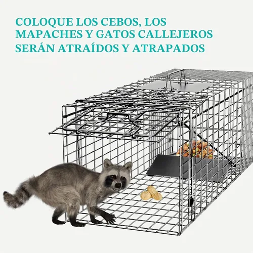 Vista 9 de Trampa de jaula para animales vivos, trampa de ardillas humanas de 24 "x 7