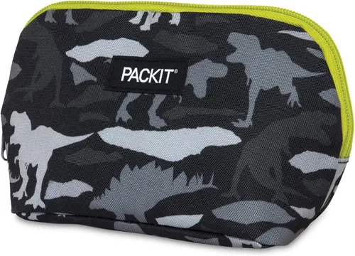 Vista 19 de PackIt Bolsa de aperitivos congelable, negra, fabricada con tecnología EcoFreeze plegable, reutilizable, cierre de cremallera que se bloquea en aire