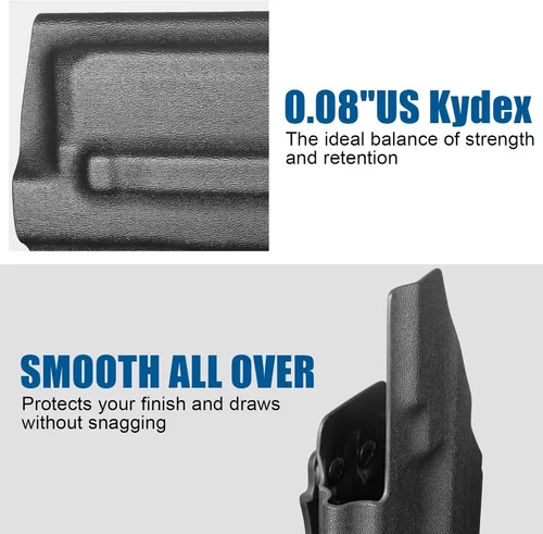 Vista 4 de IWB Kydex Holster for Taurus G3C/ G2C/ G3C Toro/ G2S/ PT111/ PT140 w/Olight Baldr S/Baldr Mini/Baldr RL Mini, Optic Cut, Adj. Retention & Cant