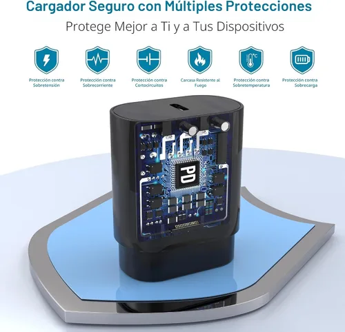 Vista 2 de TT&C - Cargador rápido USB C de 30 W con cables de 10 pies y 6.6 pies para iPhone 17, 16, 15 PD 3.0 Kit de bloque de pared compatible con iPhone