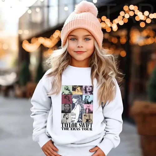Vista 2 de Sudaderas para adolescentes y niñas, a la moda, con estampado gráfico, sin botones, de manga larga, linda sudadera de concierto