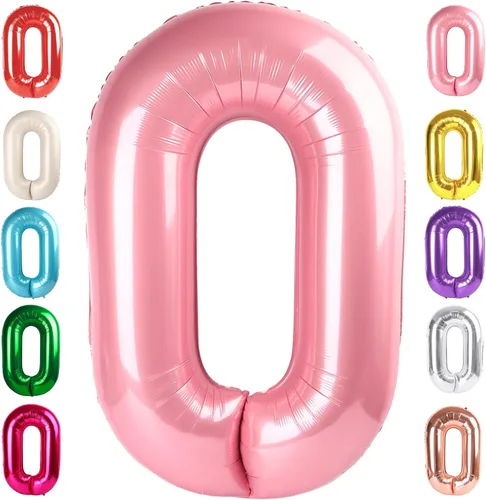Vista 225 de Globos del números 0 de 40 pulgadas para formar los números 10, 20, 30, 40, 50, 60, 70, 80, 90, 100, para decoración de cumpleaños, bodas, eventos