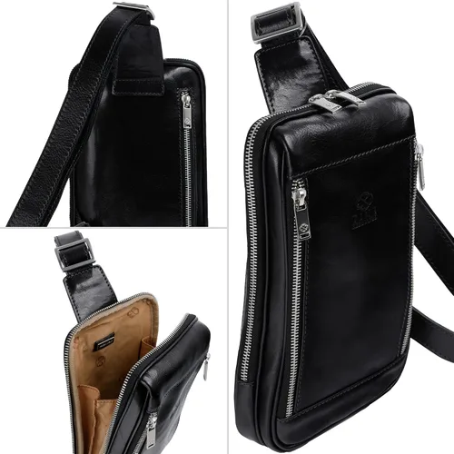 Vista 5 de Time Resistance Bolso bandolera de cuero - Bolso bandolera marrón - Bolso bandolera para hombre y mujer - Mochila de hombro hecha a mano Handmade