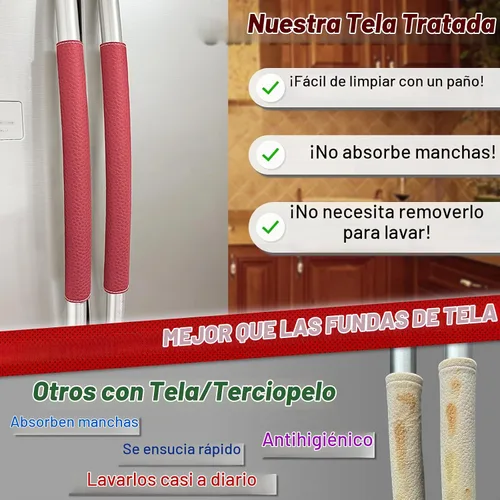 Vista 3 de Fundas para manija de puerta de refrigerador, 5 PCS, fundas ajustables para manijas de electrodomésticos, mantén tu cocina limpia, protector