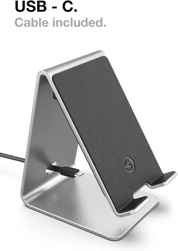 Vista 5 de Encased PowerStand - Soporte de carga inalámbrico con retroiluminación LED regulable, cargador de escritorio para modelos de iPhone, Android