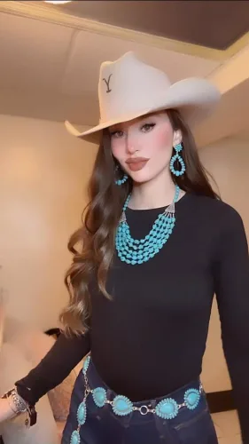 Vista 4 de Pendientes de turquesa occidental de Rustic Couture para mujer, joyería de país occidental
