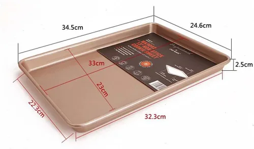 Vista 4 de CAN_Deal Bandeja antiadherente para hornear de 13 pulgadas, ideal para hacer galletas, asar, turrón