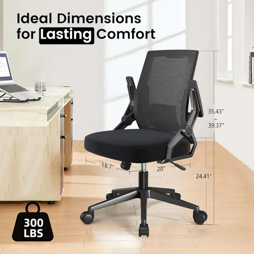 Vista 2 de GTPOFFICE Silla de oficina ergonómica, silla de escritorio para computadora cómoda con soporte lumbar ajustable, silla de oficina de malla