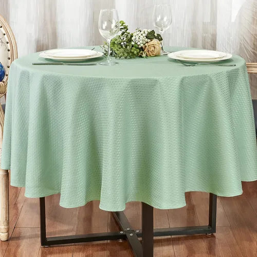 Vista 39 de Mantel redondo de poliéster resistente al agua y las manchas, lavable, mantel de tela para mesa de cocina y comedor