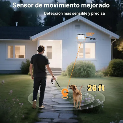 Vista 5 de Luz con sensor de movimiento para exteriores, con 3 modos, luces solares impermeables para exteriores desde el atardecer hasta el amanecer