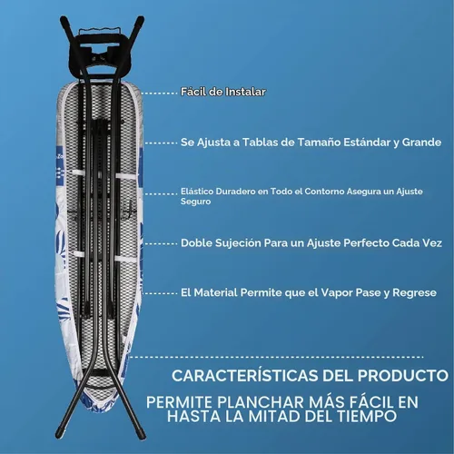 Vista 5 de Bartnelli Funda de repuesto para tabla de planchar para modelos Pro Luxury de 51 x 19 pulgadas (modelos-1105, 1205) fabricada en Europa con nueva