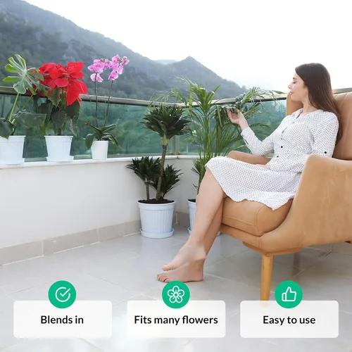 Vista 3 de Paquete de 2 estacas para plantas Soportes para plantas y flores altas Estacas verdes para jardín Ayuda a que tus flores crezcan Jaulas